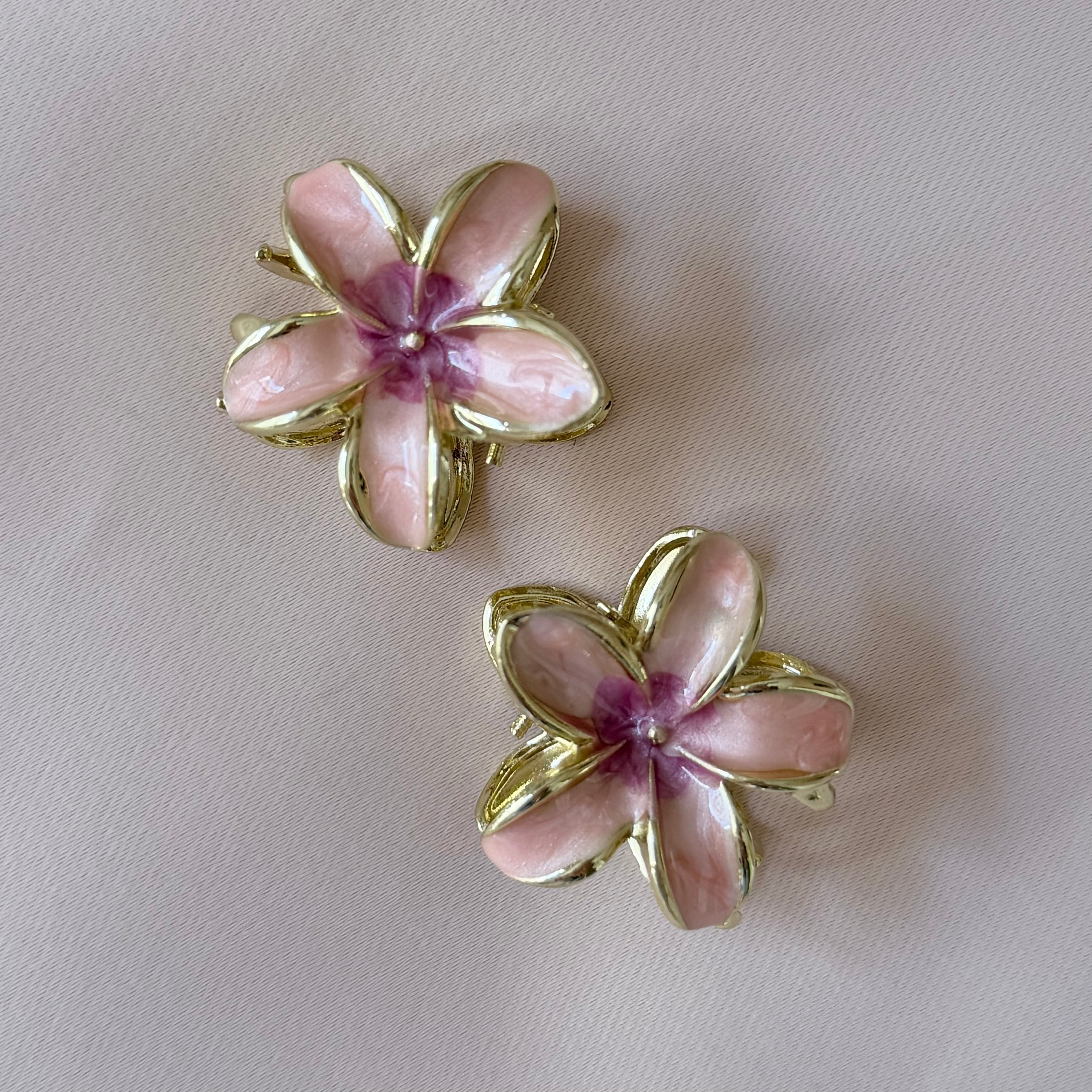 Plumeria Flower Duo - HairClips