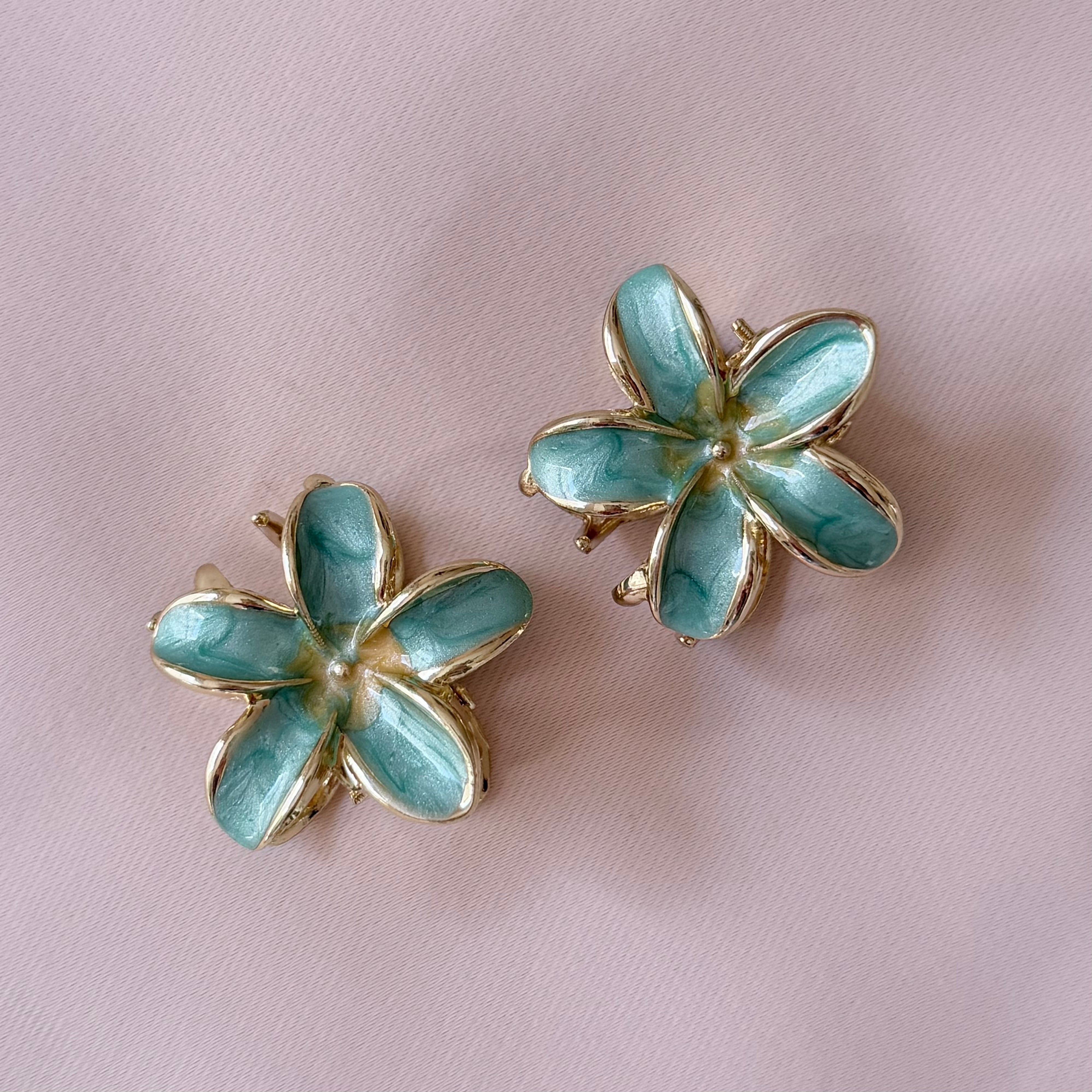 Plumeria Flower Duo - HairClips