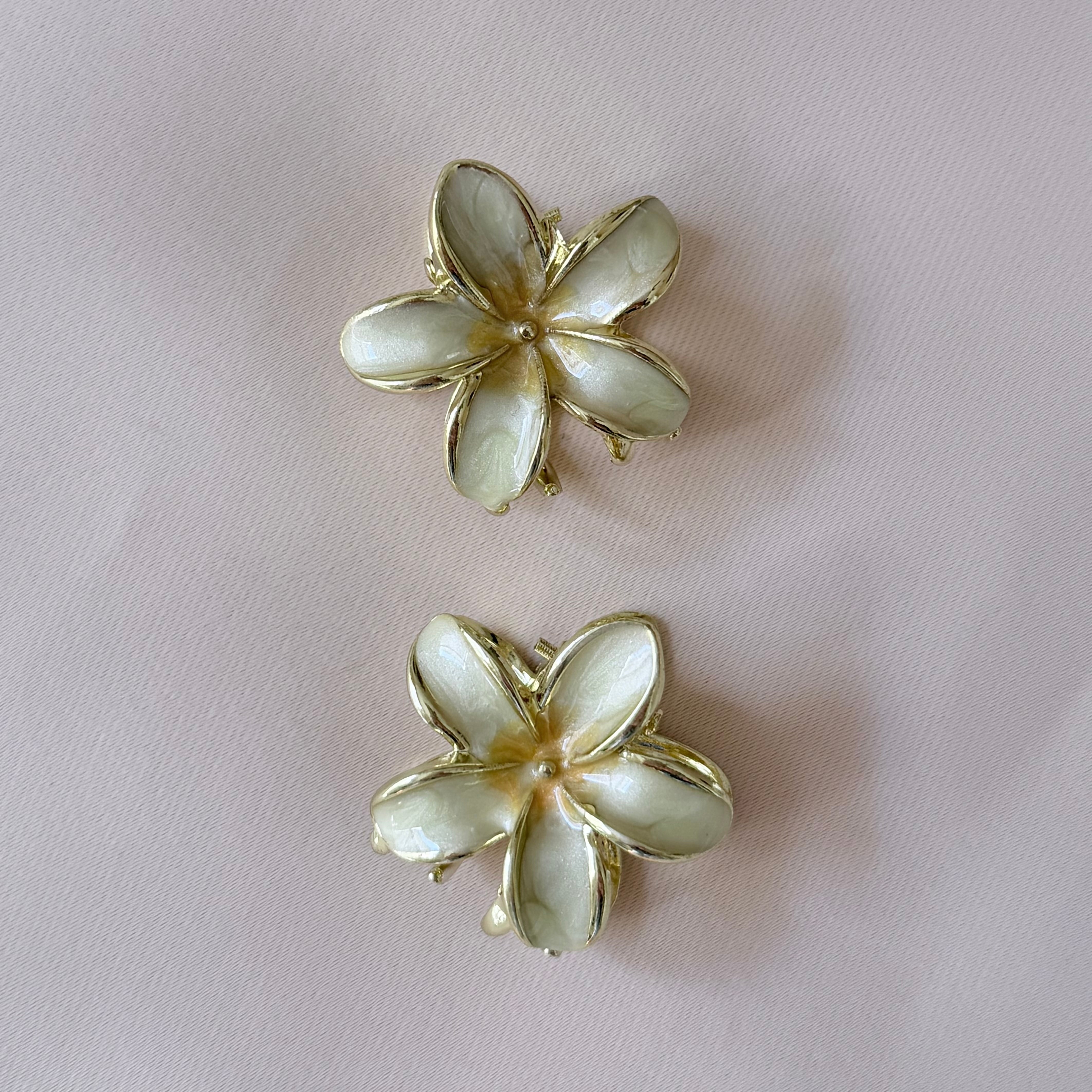 Plumeria Flower Duo - HairClips