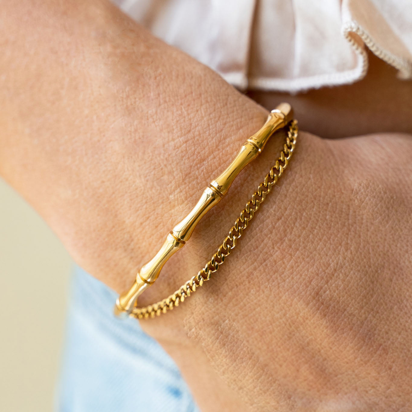 gold bamboo bracelet
