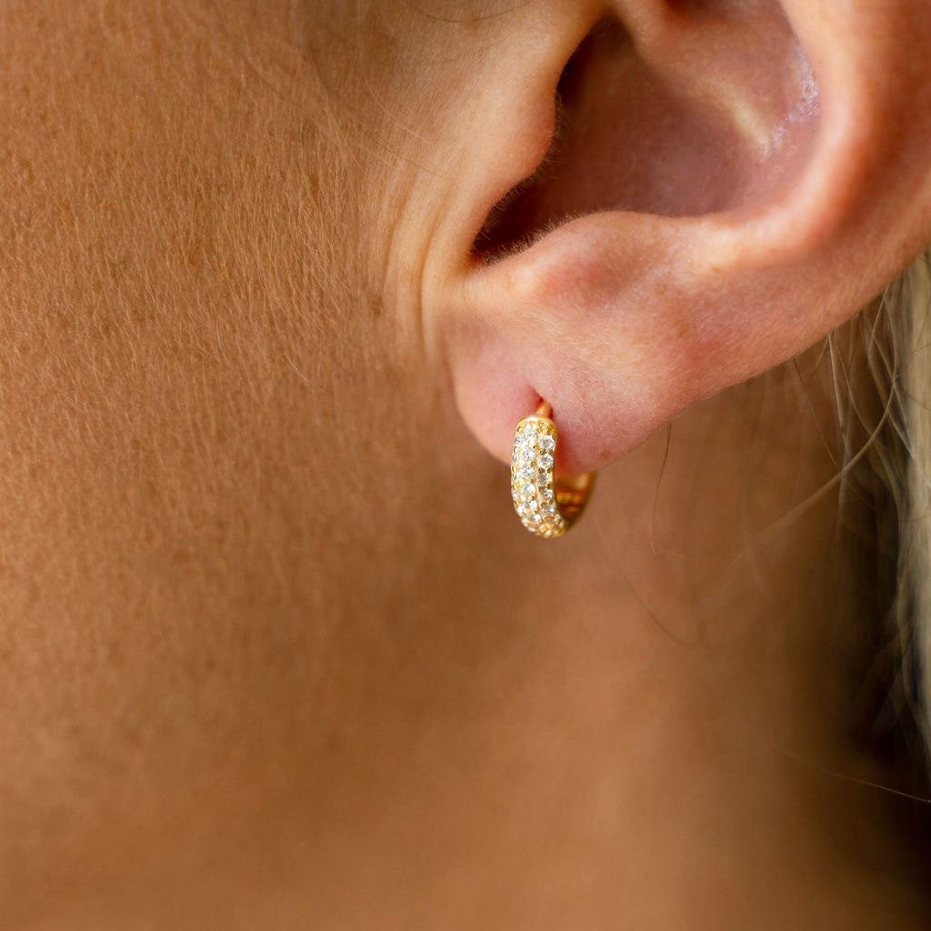 chunk gold diamond earrings