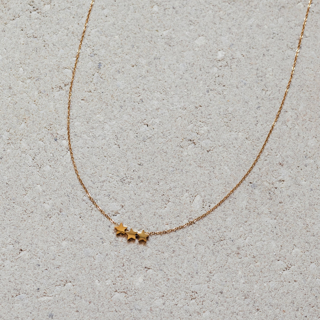 gold mini stars necklace 