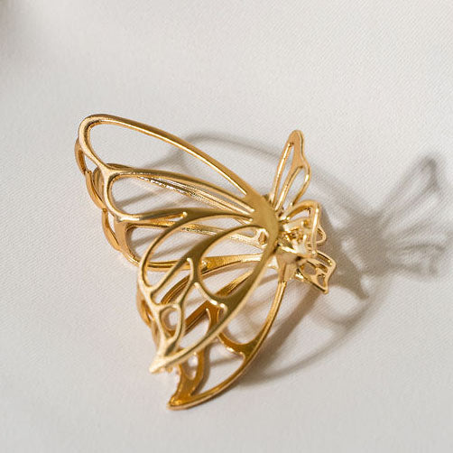 gold butterfly hair claw clip