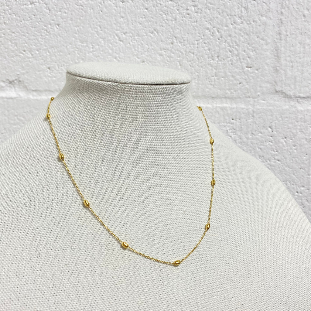gold beaded necklace lia necklace 