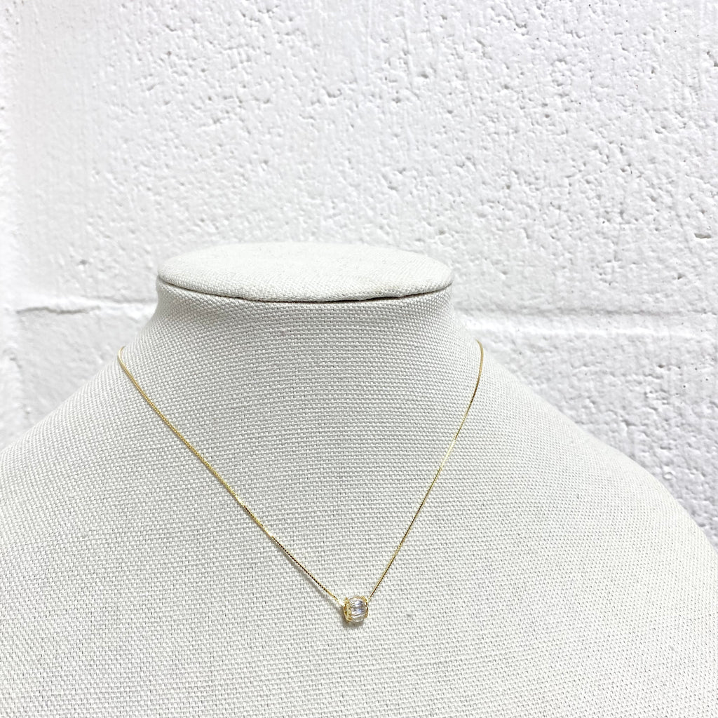 delicate mini chain with detailed crystal ball