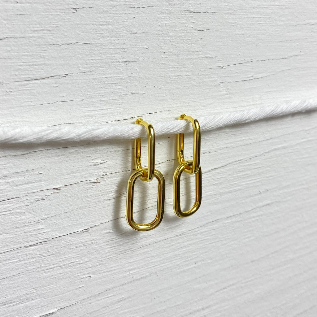 gold chunky link earrings 