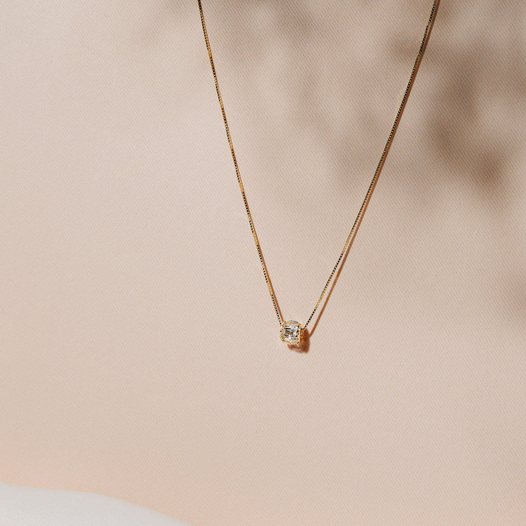 delicate mini chain with detailed crystal ball 